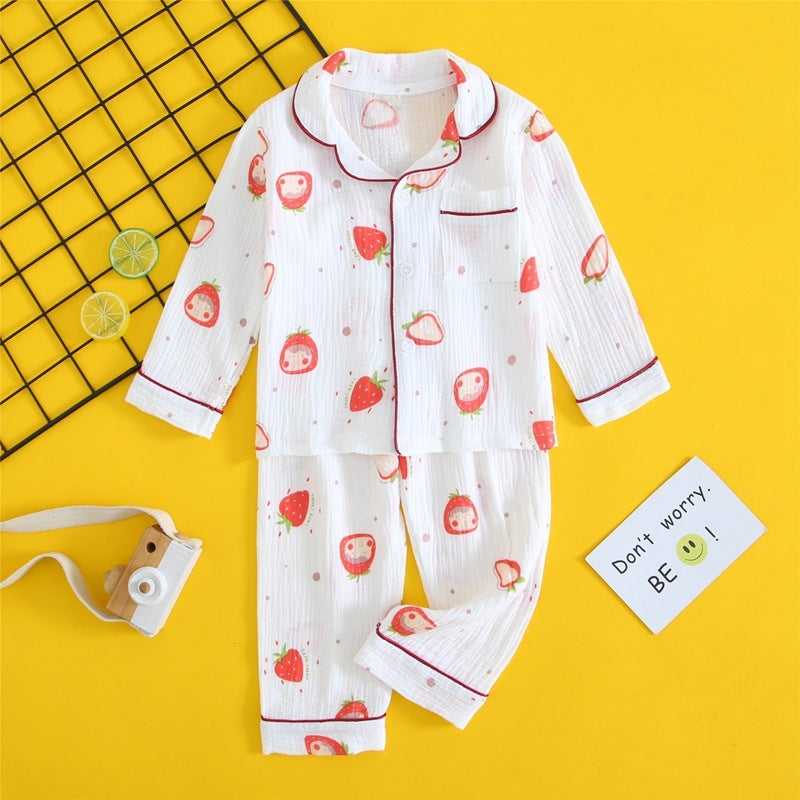 Children's Double-layer Cotton Gauze Pyjamas