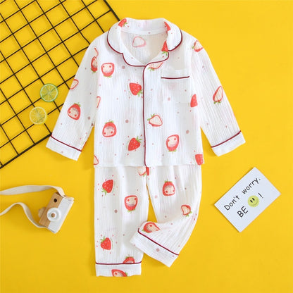 Children's Double-layer Cotton Gauze Pyjamas