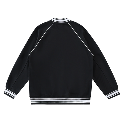Waran Contrast Trim Raglan Varsity Jacket