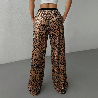 Women's Drooping Leopard Print Trousers