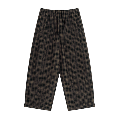 Unisex Plaid Wide Leg Pants 130GSM