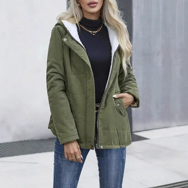 Fleece-Lined Hooded Coat