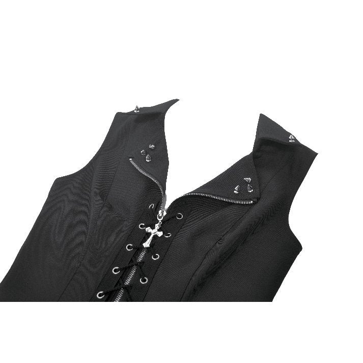 Dark in Love Gilet Corset Punk clouté à lacer