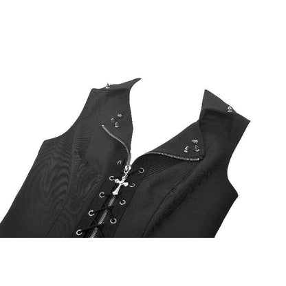 Dark in Love Gilet Corset Punk clouté à lacer