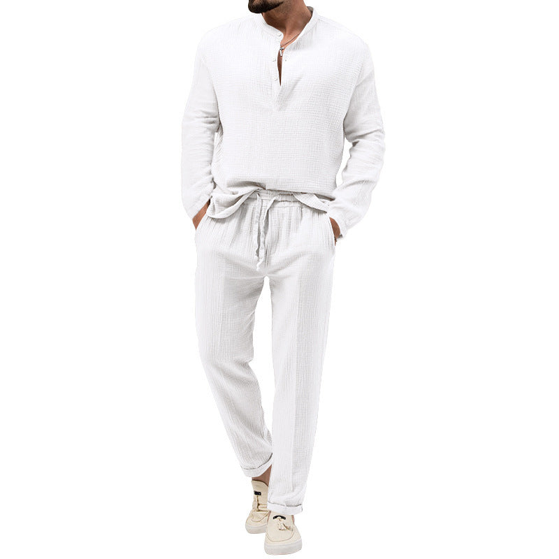 Casual T-shirt Long Sleeve Shirt Trousers Suit
