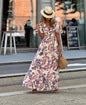 Printing Ruffled Short Sleeves Dress