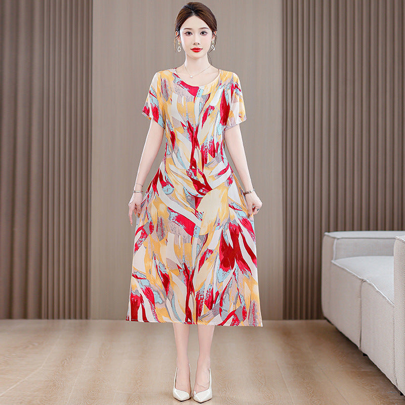 Women's Short Sleeve Cotton Floral Dress