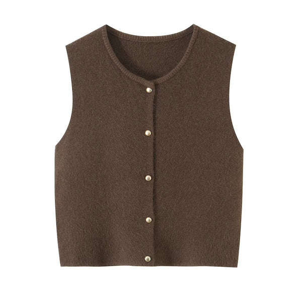knitted sweater women's vest