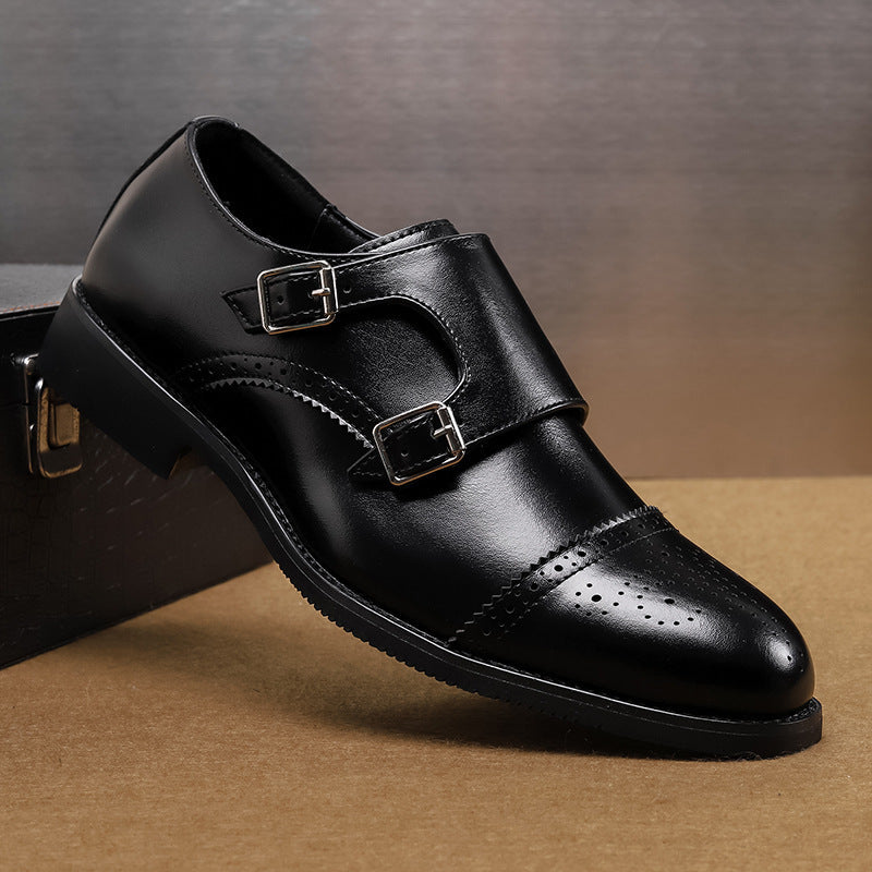 Chaussures en cuir basses Style britannique Tendance Affaires Formel Hommes Décontracté