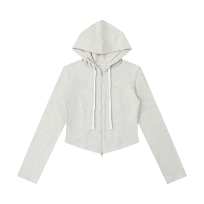 Women's Slim Cropped Full Zip Hoodie 260GSM