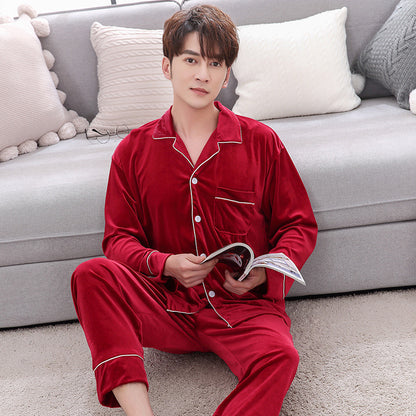 Warm Velvet Long Sleeve Pyjamas Set
