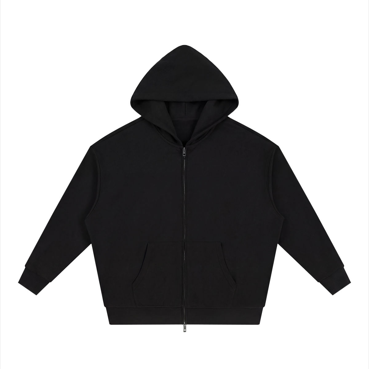 Waran Unisex Loose Solid Full Zip Hoodie