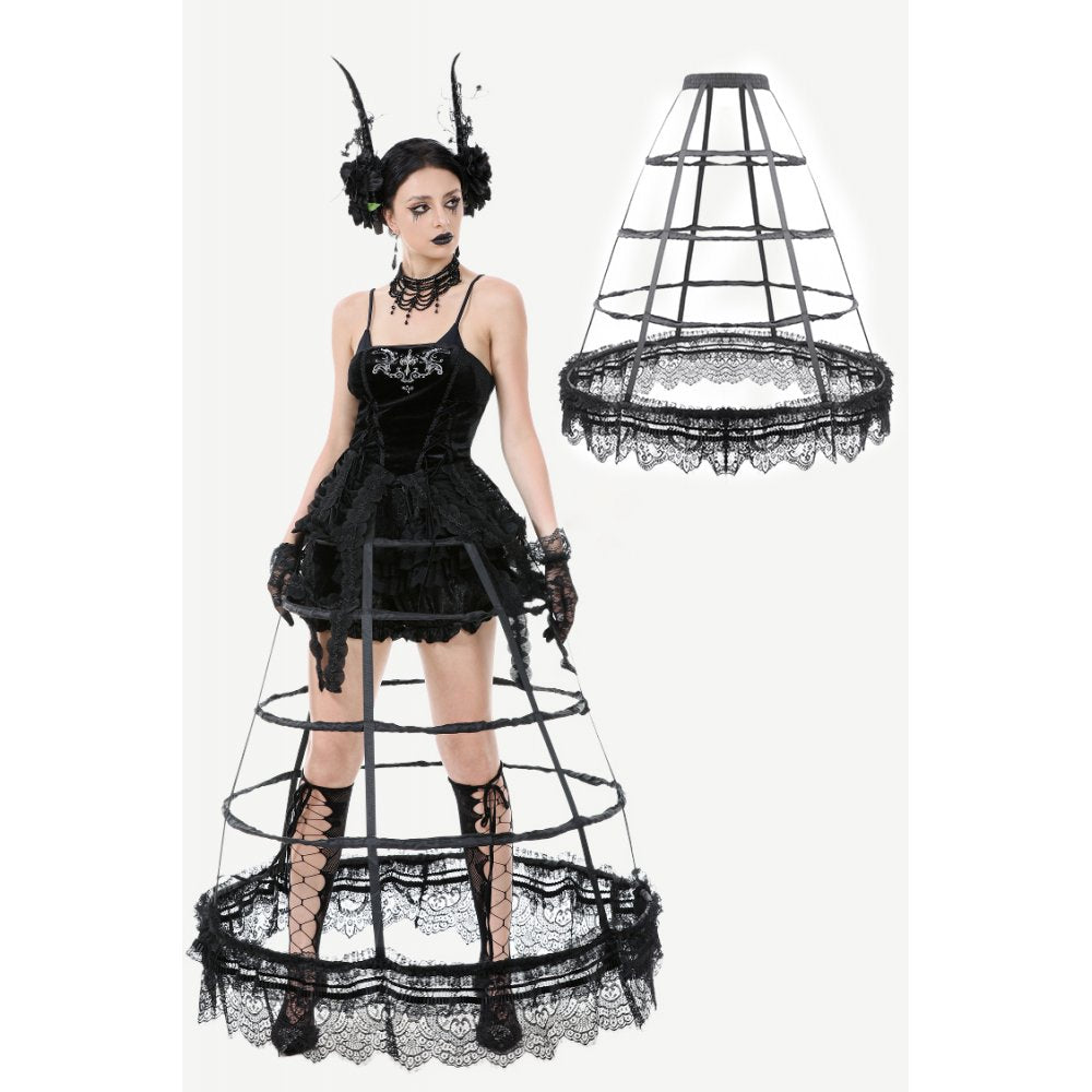 Jupe cerceau gothique Dark in Love avec dentelle noire