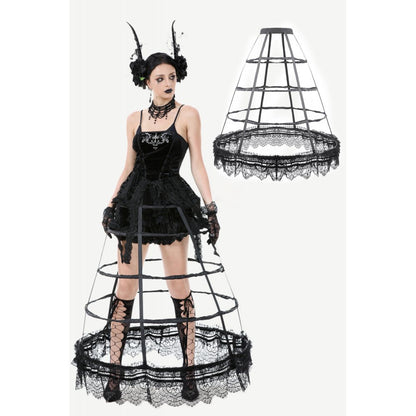 Jupe cerceau gothique Dark in Love avec dentelle noire