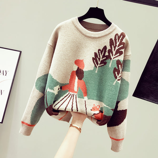 Retro Hong Kong Style Mock Neck Sweater Women - Stuffs & Savers