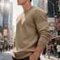 Fleece-lined Crew Neck Sweater Male Loose Casual Top