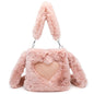 Sac à bandoulière duveteux pour femmes, sac à main à poignée supérieure, sac à main d'automne-hiver en peluche, sacs de courses tendance pour filles, sacs à main pour femmes