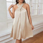 Women's Mid-Length Satin Sling Nightdress