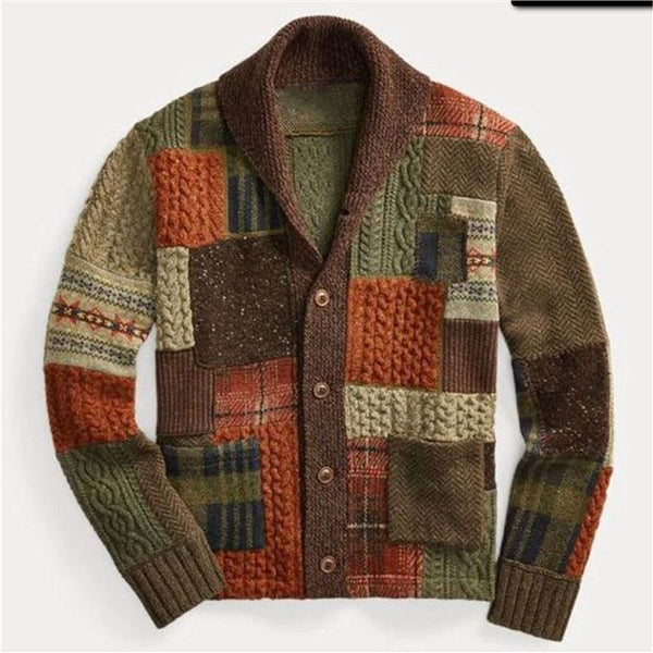Patch Color Cardigan Coat