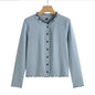 Slim button up cardigan long sleeved top