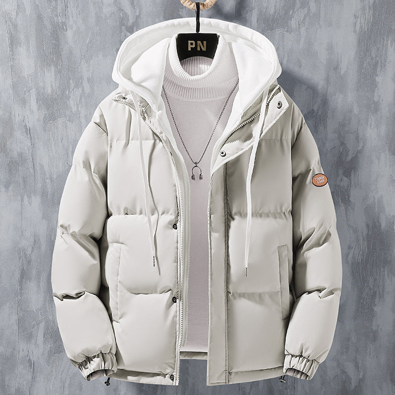 Mens Hooded Jacket Windproof Thickened