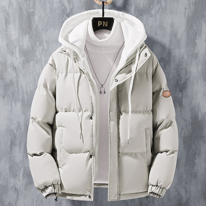 Mens Hooded Jacket Windproof Thickened