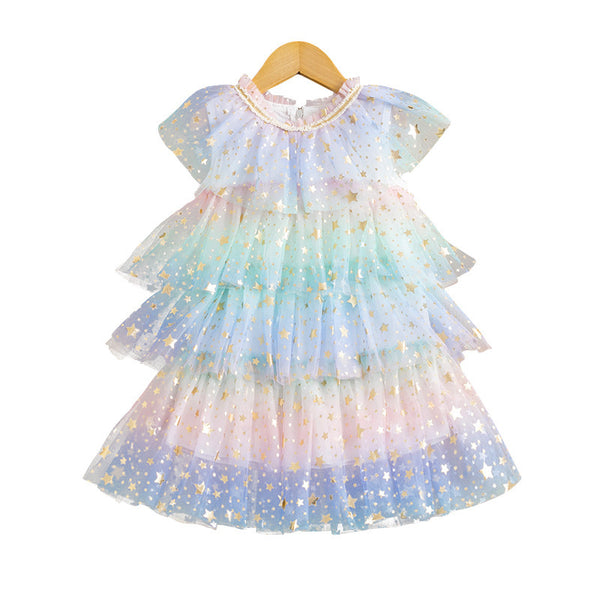 Girls' Rainbow Tulle Princess Dress