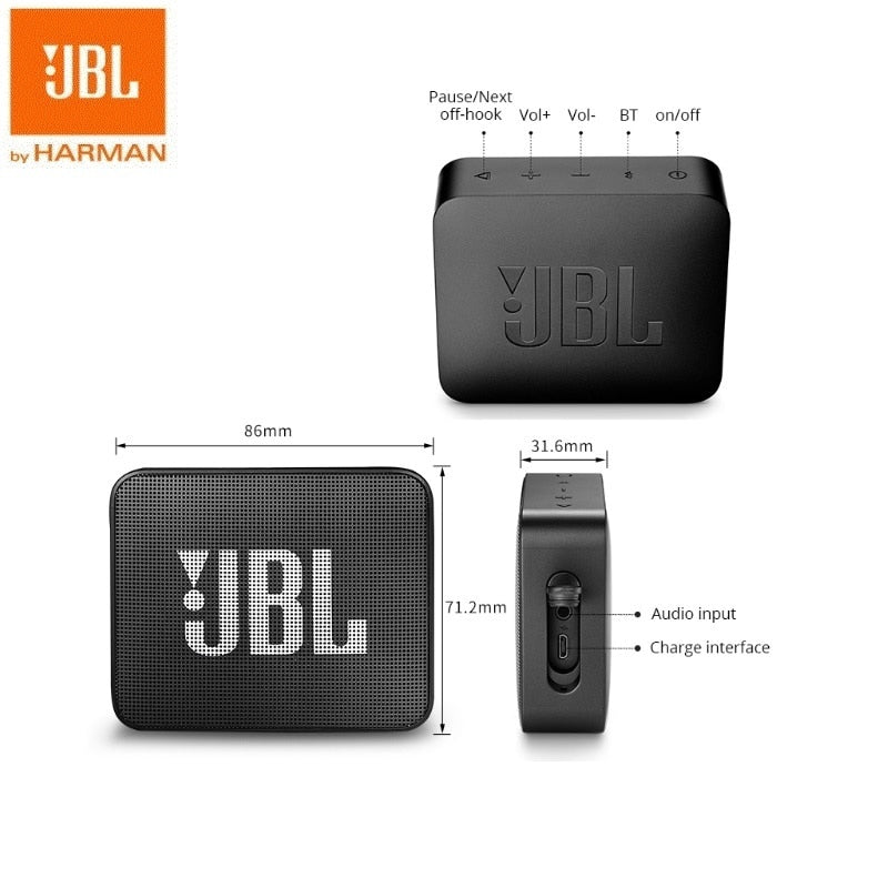 JBL Go 2 Portable Waterproof Bluetooth Speaker