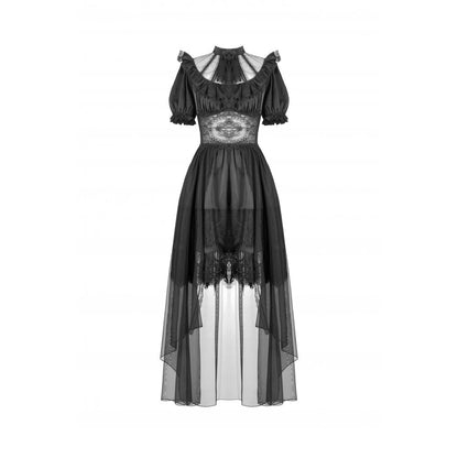 Dark in Love Ebon Rose High-Low Mesh & Lace Goth Dress