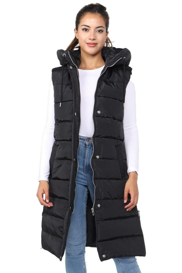 Women's Hooded Sleeveless Puffer Gilet