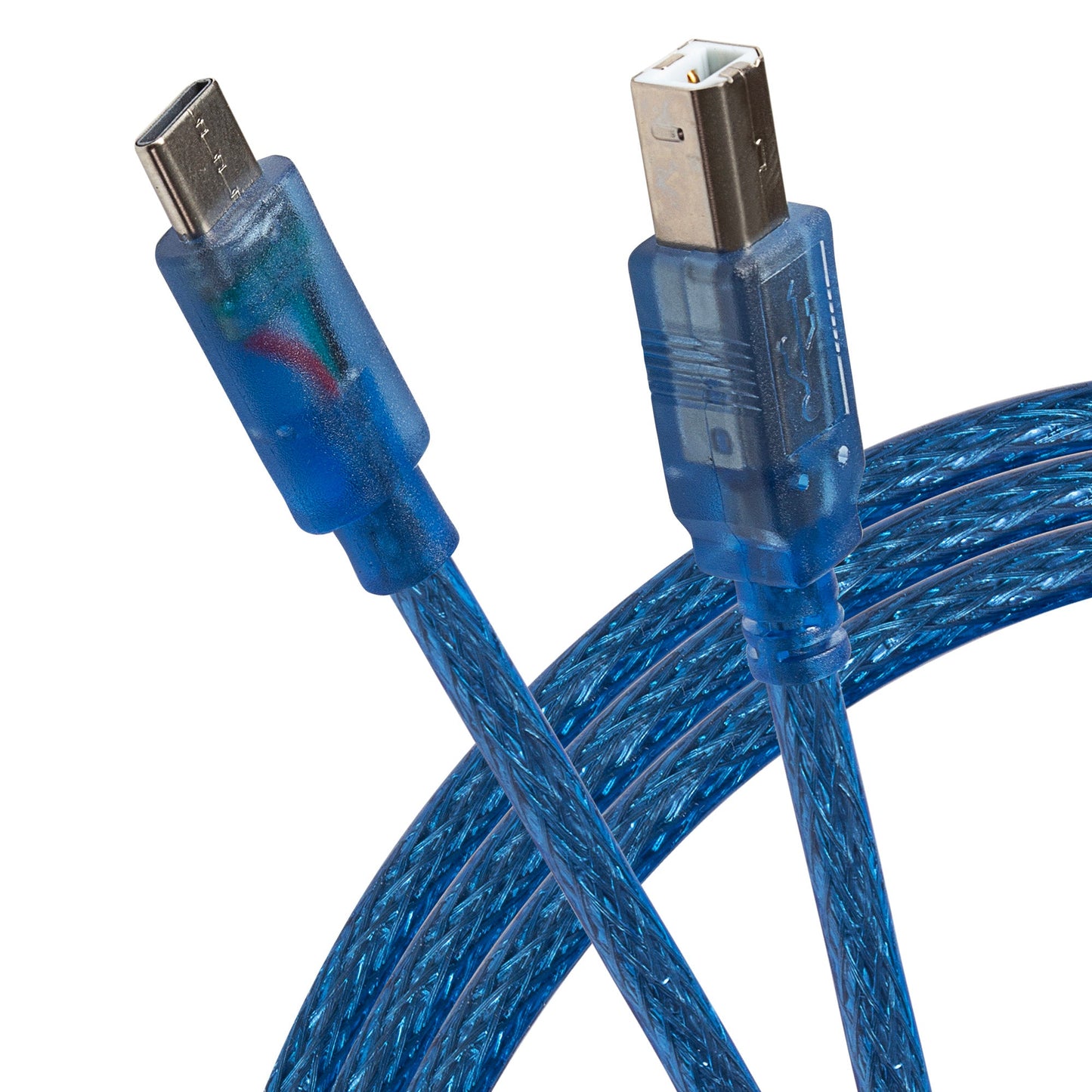 Maplin USB-C to USB-B Cable - Blue, 1m