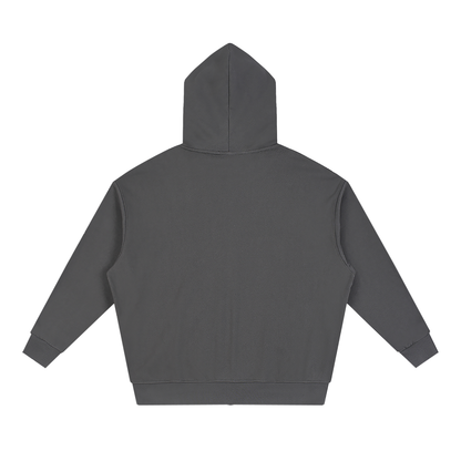 Unisex Loose Solid Full Zip Hoodie