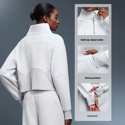 Sports Sweater Women's Turtleneck Pullover Jacket