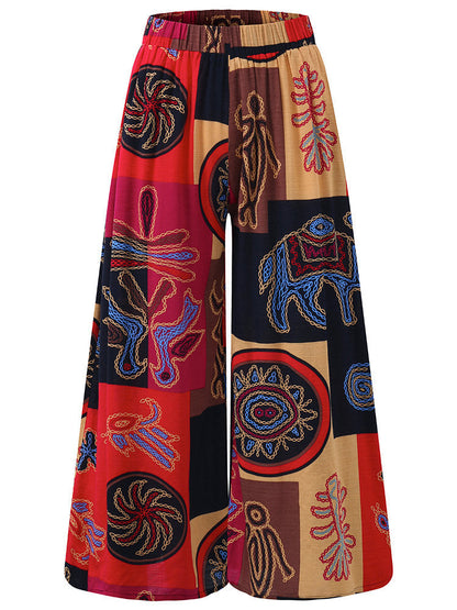 2023 Fall 2023 new explosive women's loose print casual trousers in stock