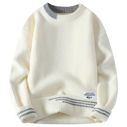 Youth Trendy Color Block Knit Sweater