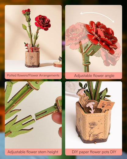 Flowers Bouquet Wooden Craft