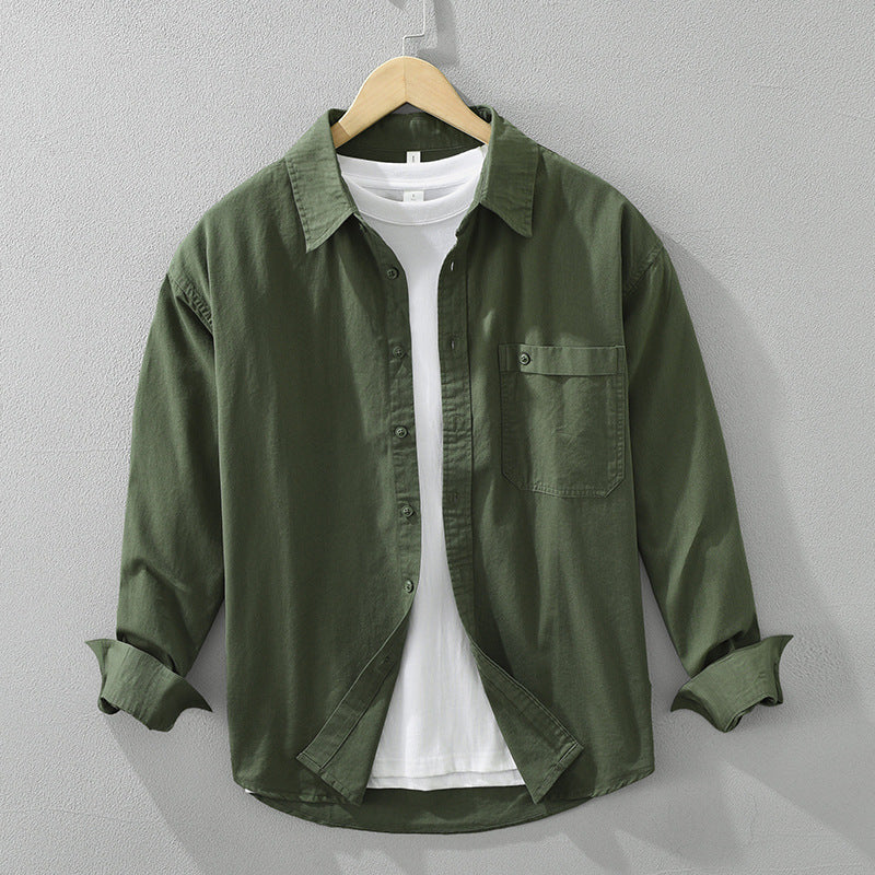 Cotton Simple Long Sleeve Shirt