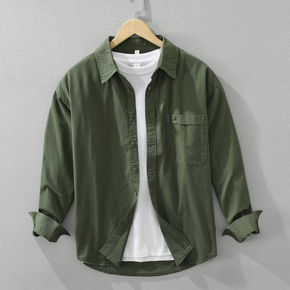 Cotton Simple Long Sleeve Shirt