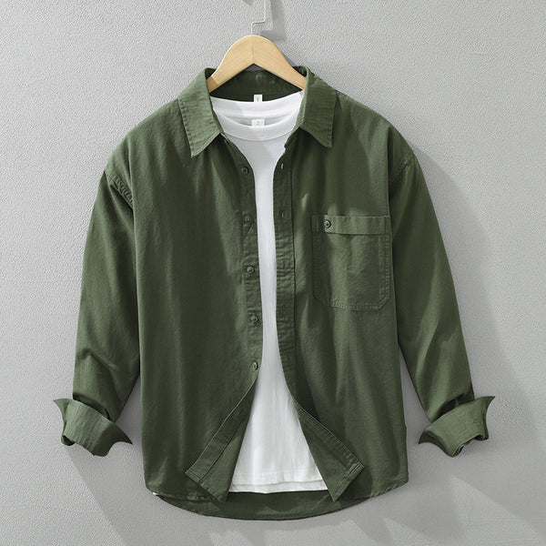 Cotton Simple Long Sleeve Shirt