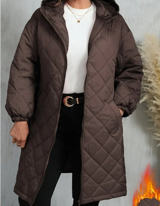 Womens Hooded Zipper Cotton Jacket
