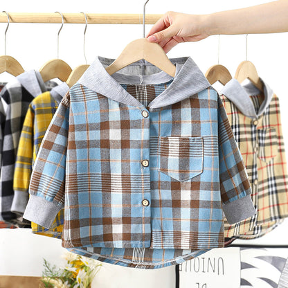Long Sleeve Plaid Base Coat Top