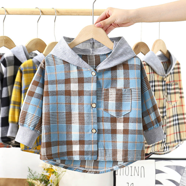Long Sleeve Plaid Base Coat Top