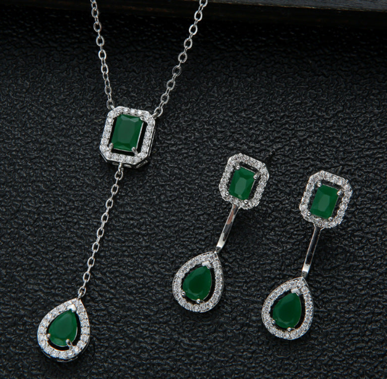 Zircon Water Drop Necklace 925
