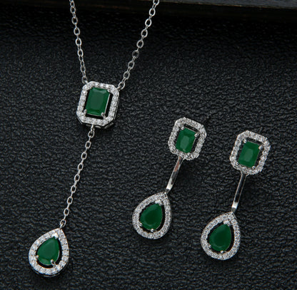Zircon Water Drop Necklace 925