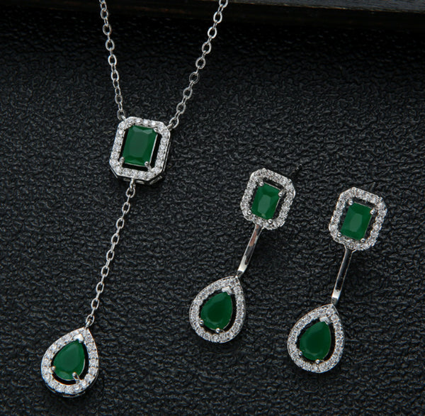 Zircon Water Drop Necklace 925