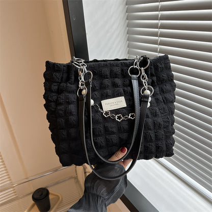 Simple Pleated Shoulder Bag
