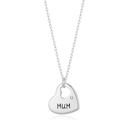 Mother and Daughter Quote Heart Necklace Created with Zircondia® Crystals