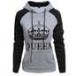 KING Queen Crown Print Unisex Autumn Hoodies Sweatshirt