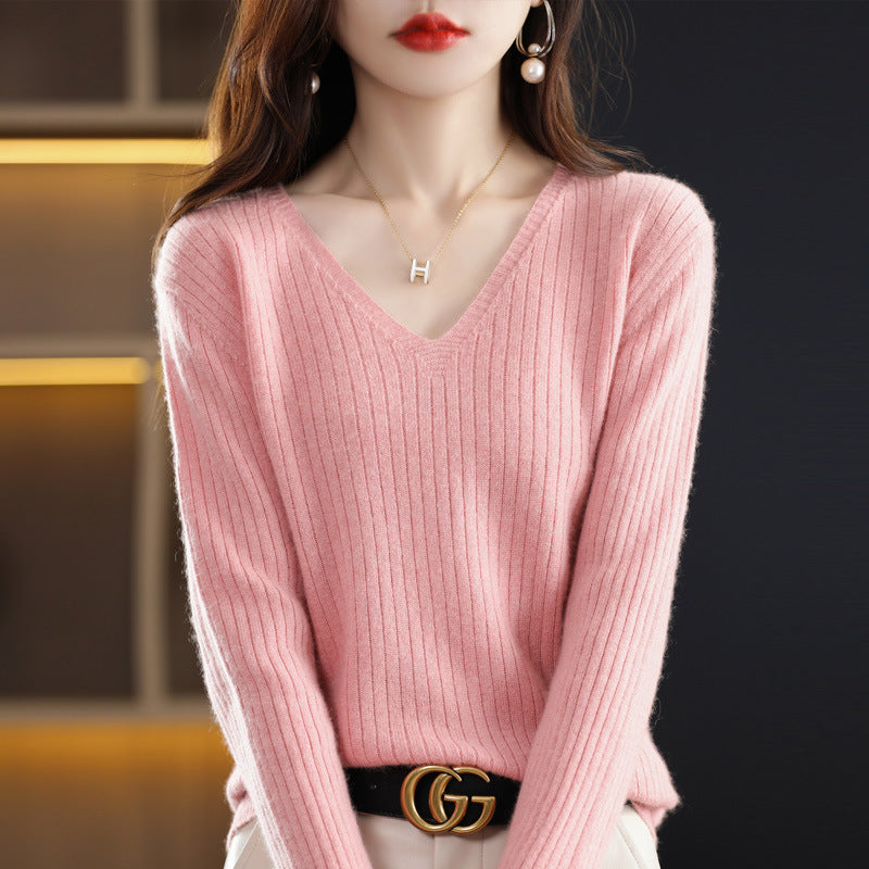 Women's Knitwear V-neck Pullover