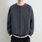Men's Casual Color Block Knit Button Cardigan Jacket
